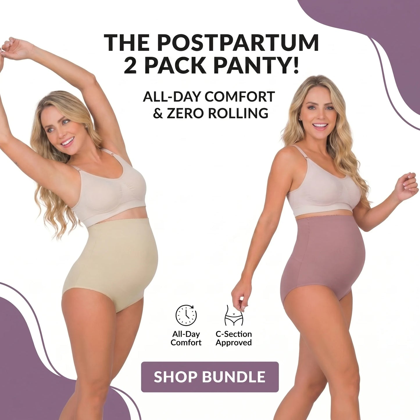 The Postpartum Recovery Bundle: 2-Pack High-Waisted Shaper Panty 2448