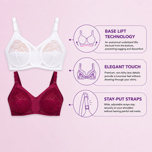 2-Pack Comfort & Lift Colombian Lace Bra (Heavy Bust Support) 294