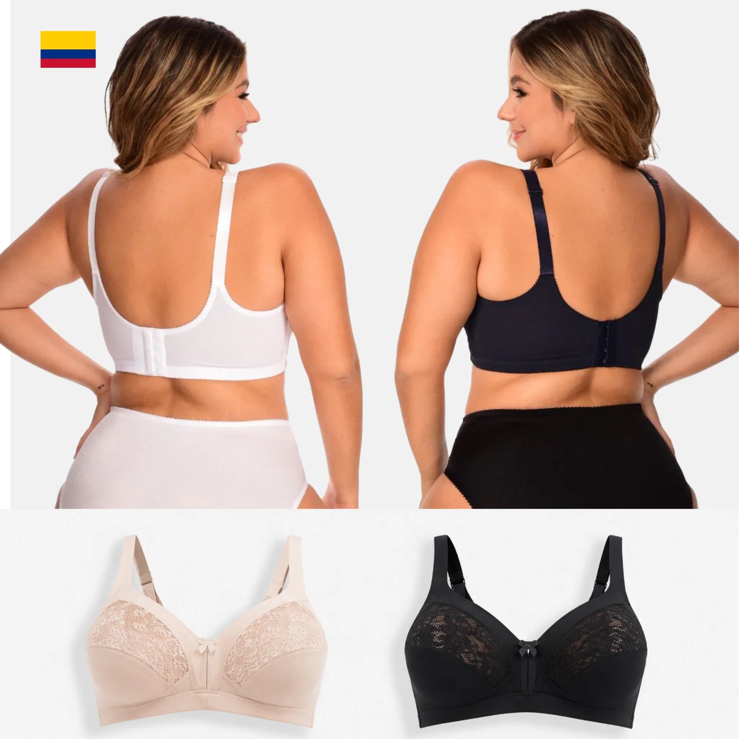 2-Pack Premium Colombian Maximum Support Bra (Full Bust) 1280