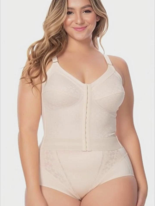 Longline Front-Closure Smoothing Bra (Tummy Control) - 1738